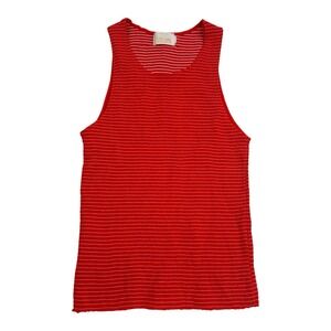 Nation LTD Smocked Shirred Striped Tank Red‎ S